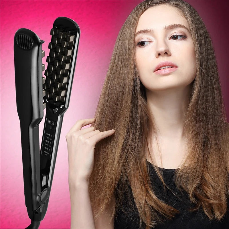 Hair Iron Ceramic 3D Grid Hair Crimper Professional