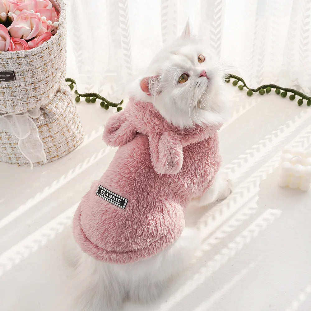 Pet Dog Soft Fleece Clothes Cute Hoodie Coat for Small Medium