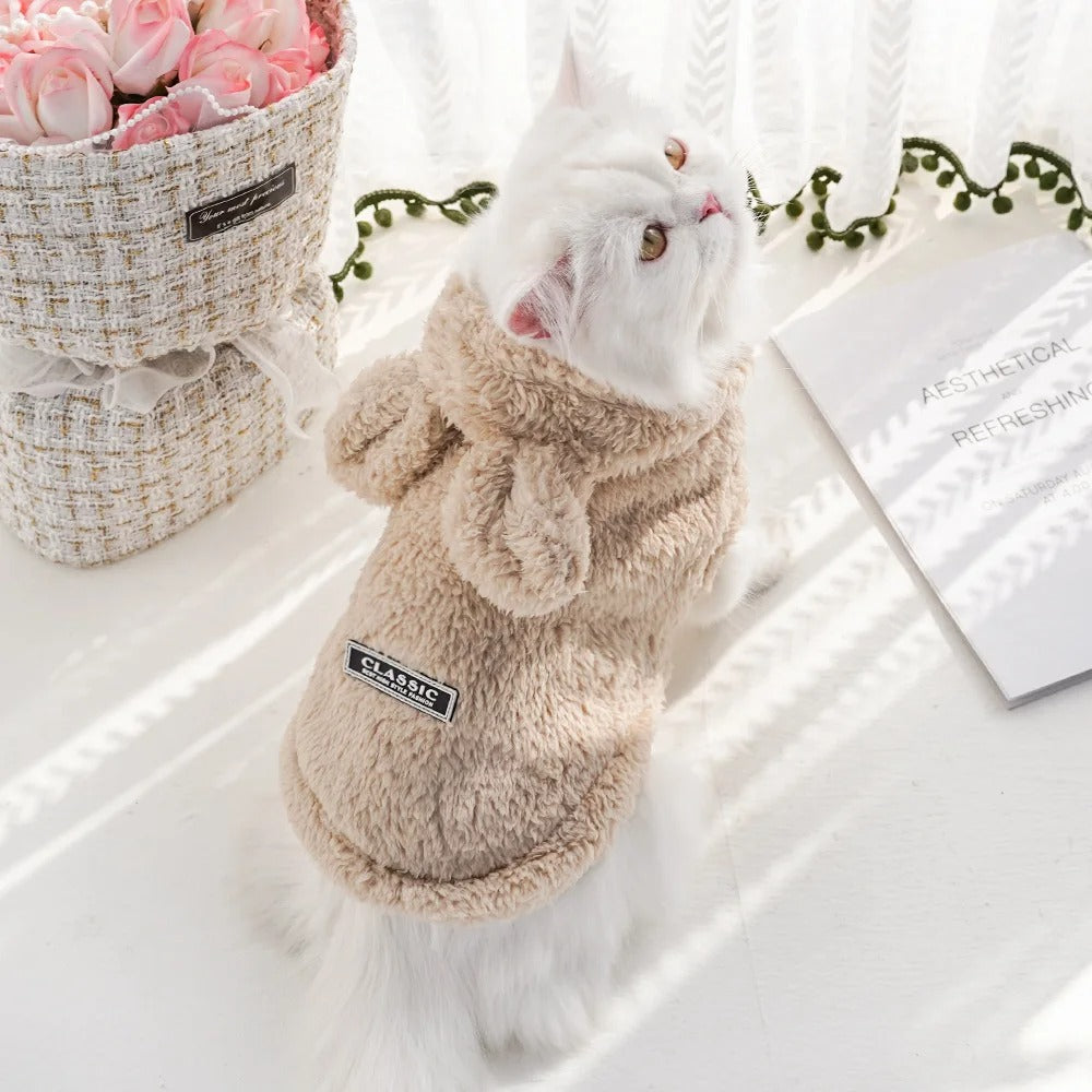 Pet Dog Soft Fleece Clothes Cute Hoodie Coat for Small Medium